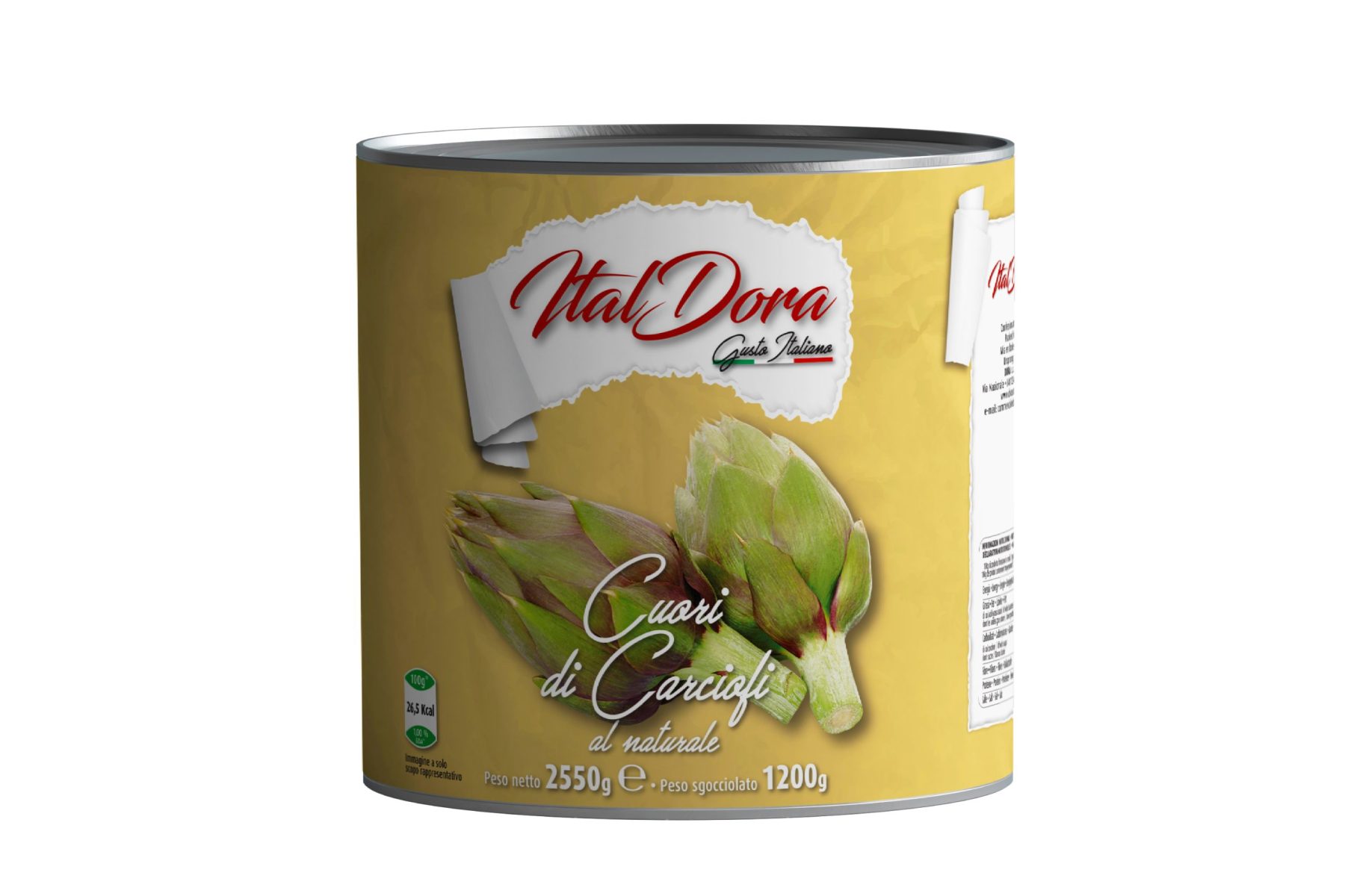 Cœurs d'artichauts entiers au naturel — Boîte 2,5 kg