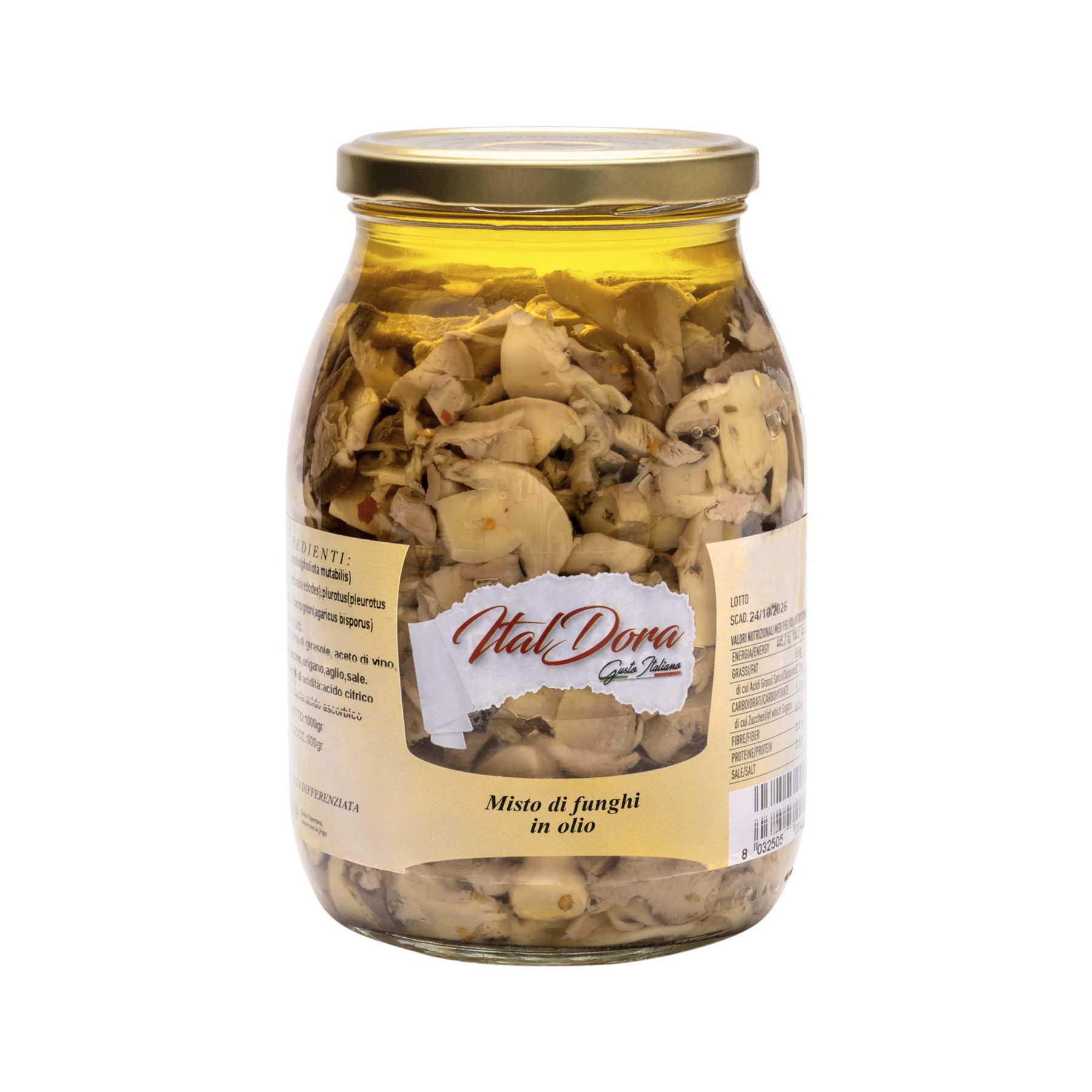 Mélange de champignons à l'huile — 580 g · 1 kg · 3 kg