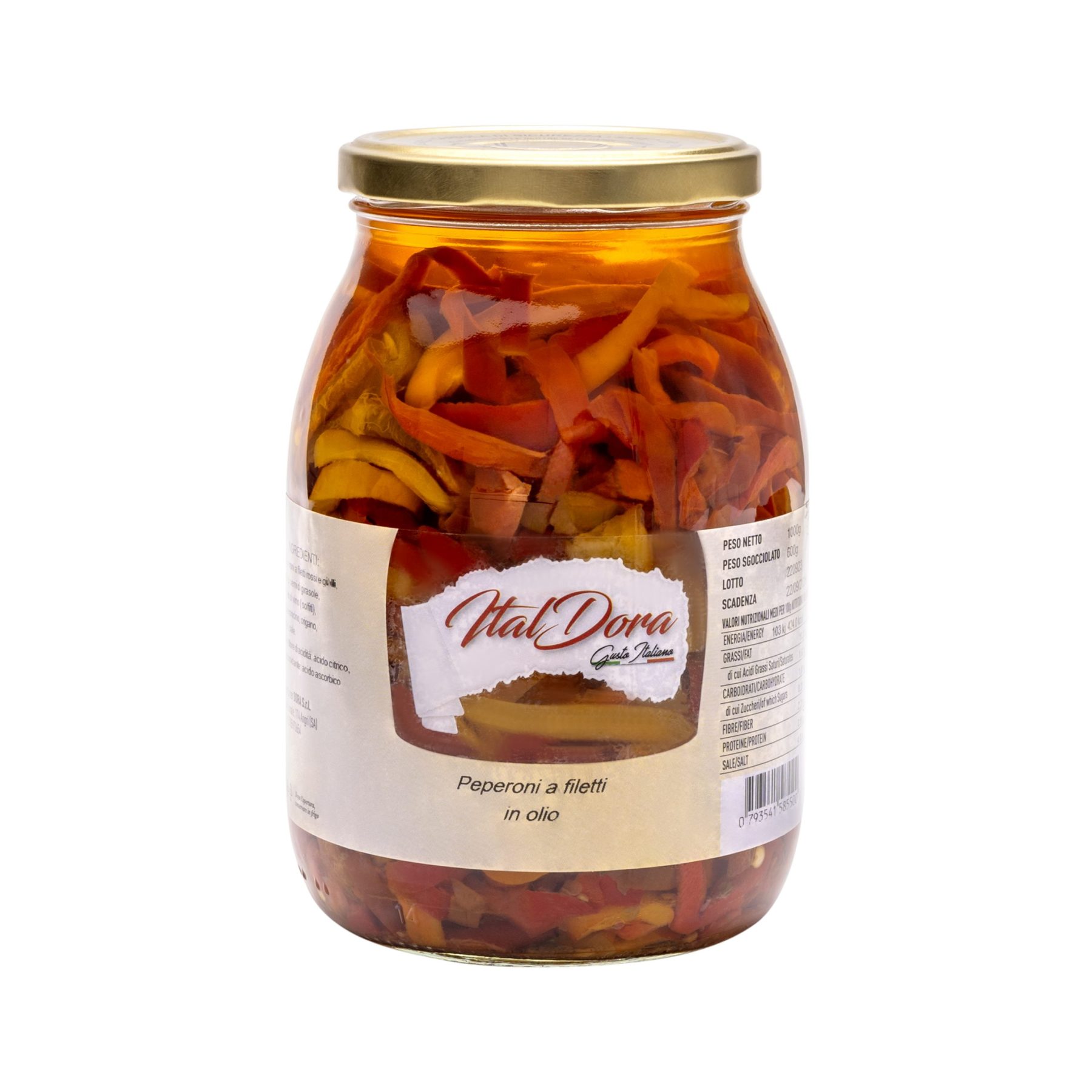 Poivrons en filets à l'huile — 580 g · 1 kg · 3 kg