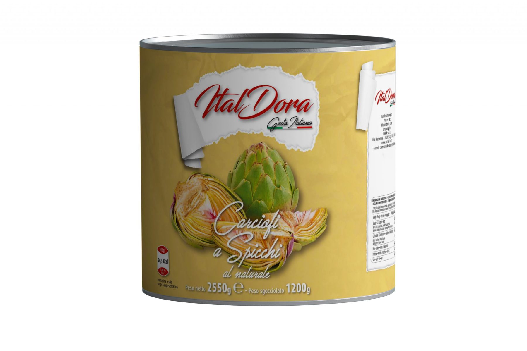 Quartiers d'artichauts au naturel — Boîte 2,5 kg