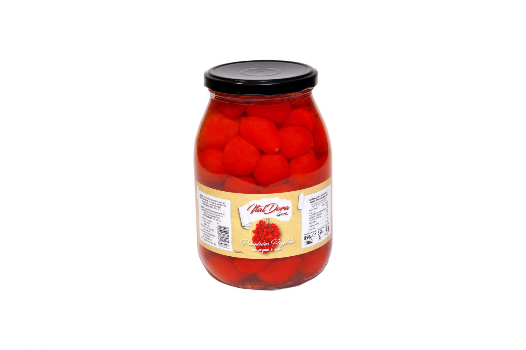 Tomate Pizzutello rouge au naturel — Bocal 980 g